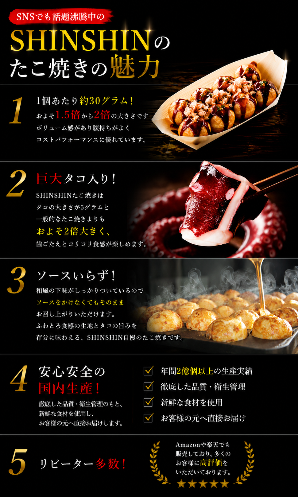 揚げたこ用の冷凍たこ焼きといえばSHINSHIN一択